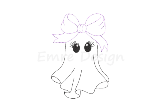 Coquette Ghost Line Art Embroidery