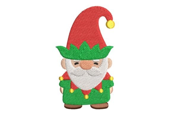 Cute Christmas Elf Gnome Embroidery Design
