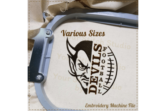 Devils Football Embroidery Design