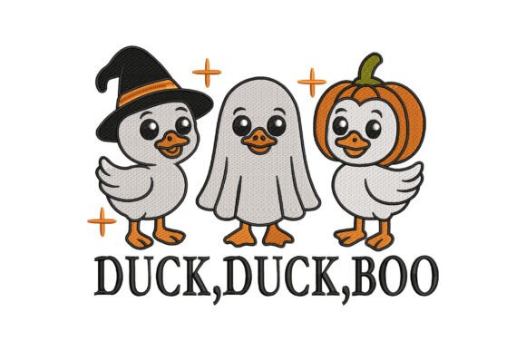 Duck Duck Boo Halloween Embroidery