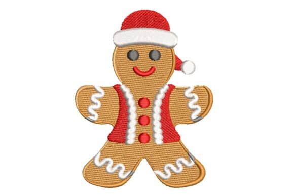 Festive Gingerbread Man in Santa Vest