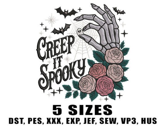 Floral Skeleton Hand Embroidery Designs
