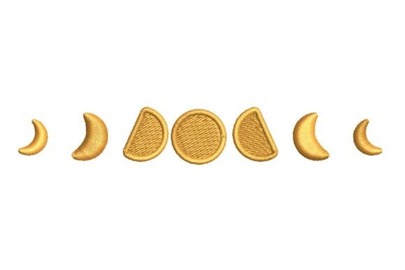 Golden Moon Phases Embroidery Design
