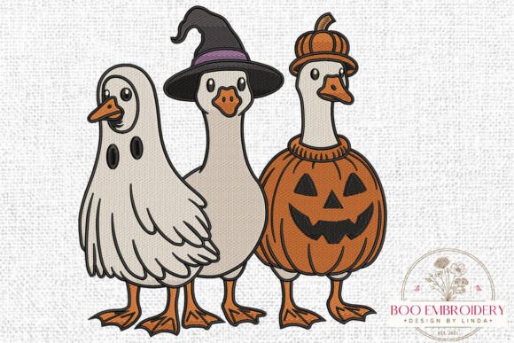 Halloween Goose Embroidery Design