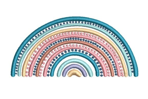 Intricate Multi-Layered Rainbow Arch Embroidery Design