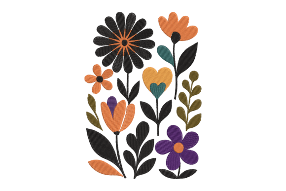 Modern Folk Floral Embroidery
