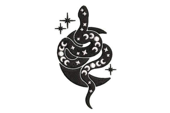 Mystical Celestial Snake & Moon Phases
