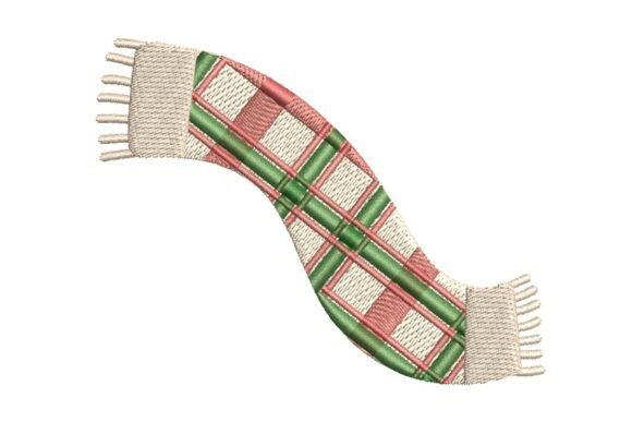 Plaid Christmas Scarf Embroidery Design