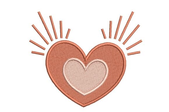 Radiant Heart with Inner Heart Embroidery Design