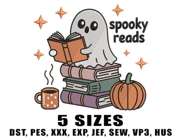 Spooky Reads Embroidery Design