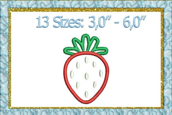 Strawberry Applique Embroidery Design
