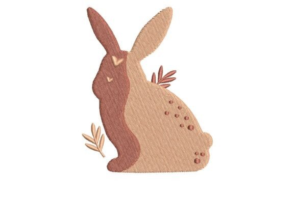Stylized Pastel Rabbit Embroidery Design