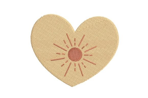 Sunburst Heart Embroidery Design