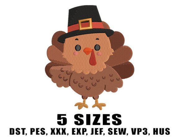 Thanksgiving Turkey Embroidery Design