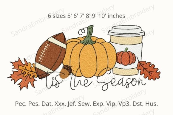 Tis the Season Fall Embroidery Design
